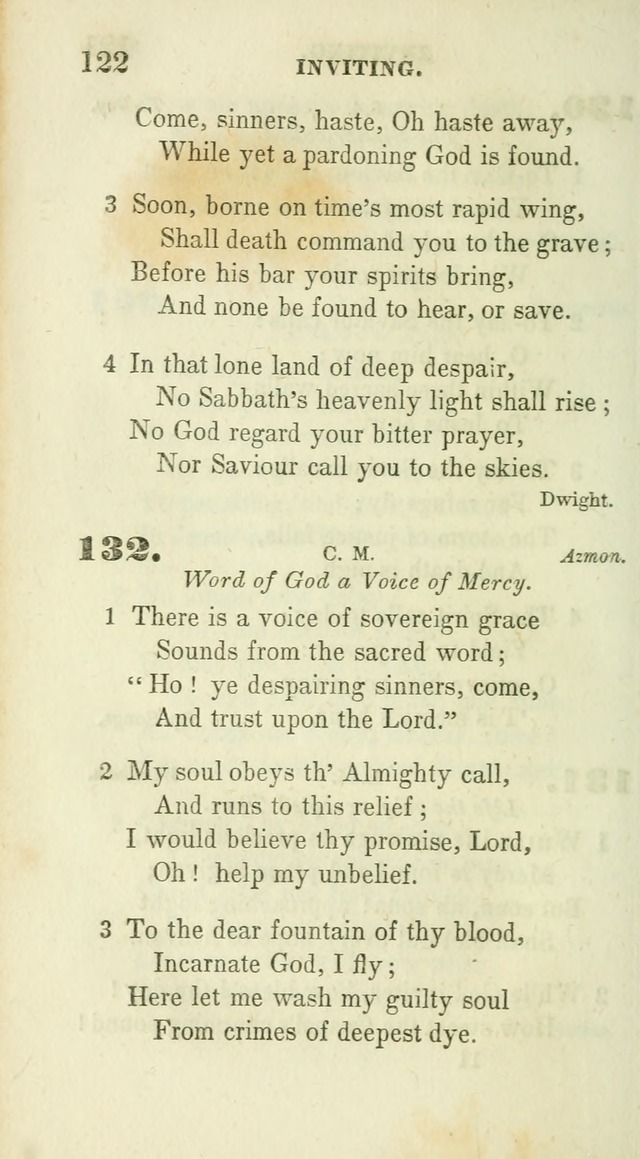 Conference Hymns : adapted to religious conferences, and meetings for prayer, to which is added a selection of the most favorite melodies in common use page 122