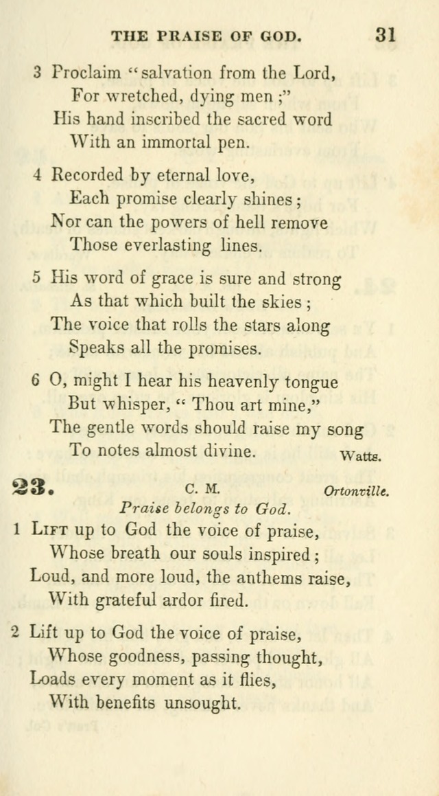 Conference Hymns : adapted to religious conferences, and meetings for prayer, to which is added a selection of the most favorite melodies in common use page 31