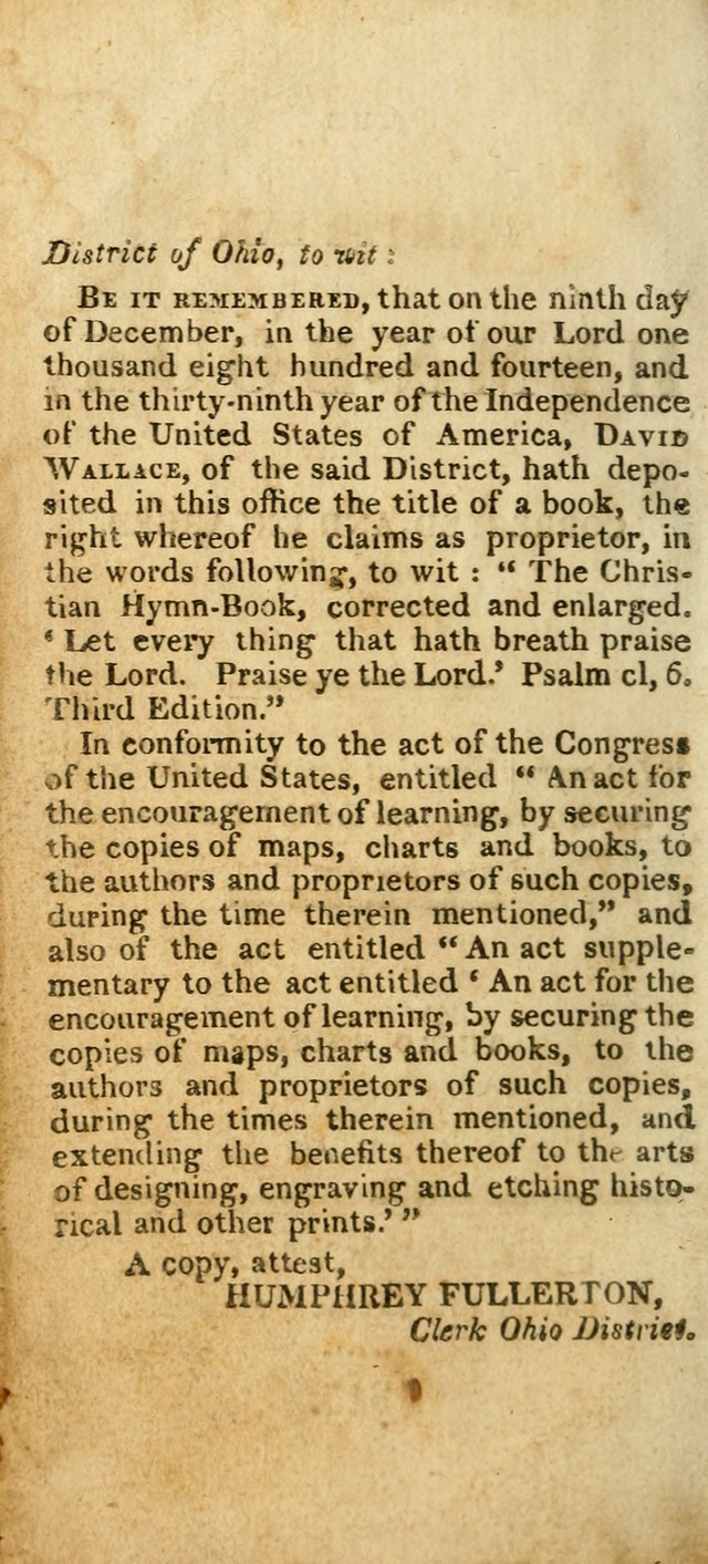 The Christian Hymn-Book (Corr. and Enl., 3rd. ed.) page 2