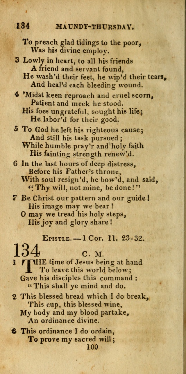 Church Hymn Book; consisting of hymns and psalms, original and selected. adapted to public worship and many other occasions. 2nd ed. page 100