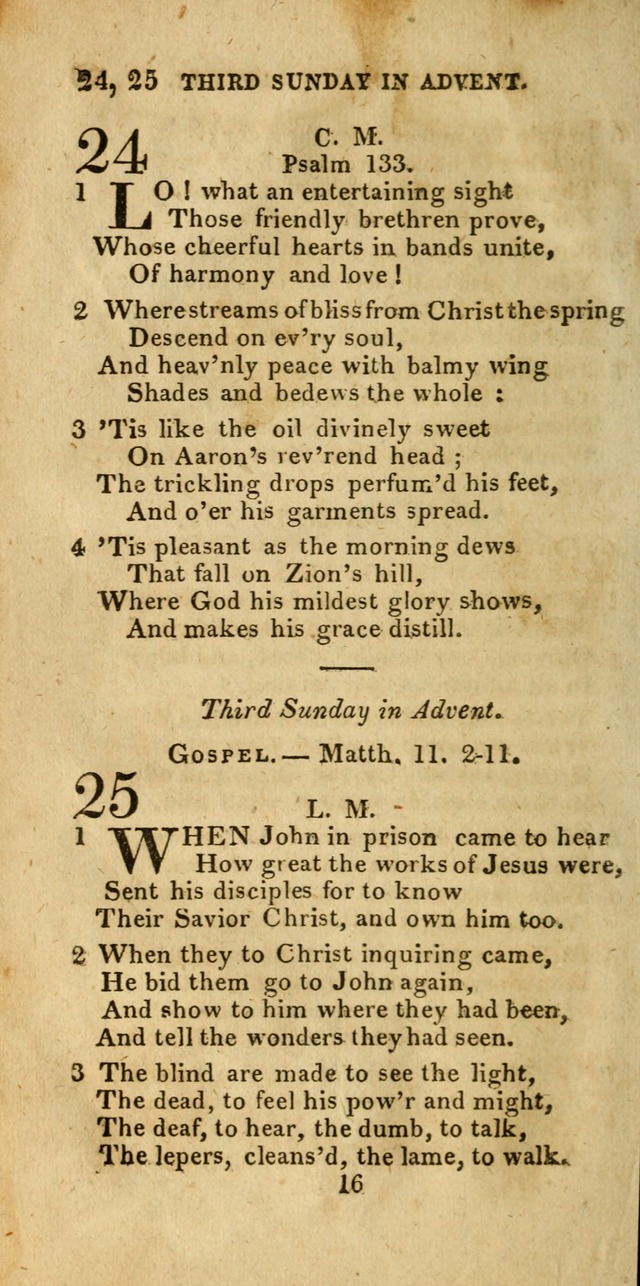 Church Hymn Book; consisting of hymns and psalms, original and selected. adapted to public worship and many other occasions. 2nd ed. page 16