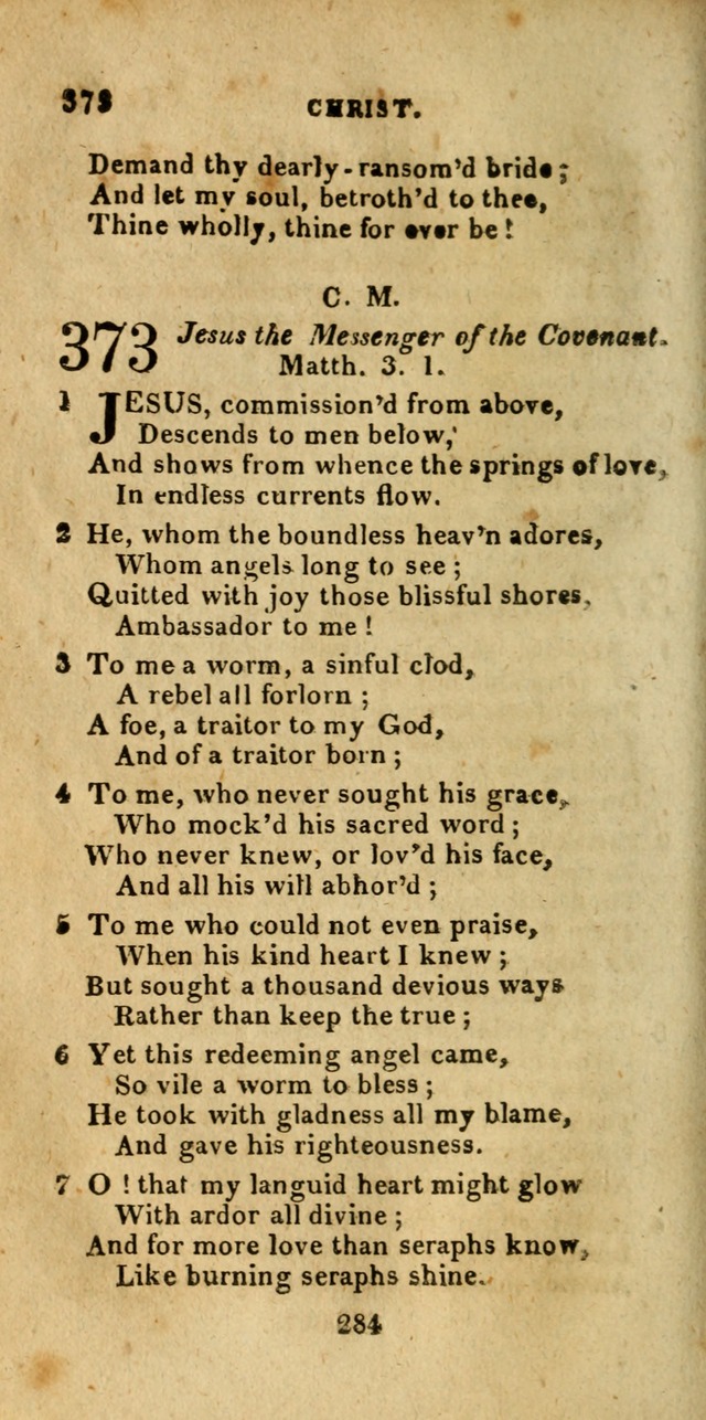 Church Hymn Book; consisting of hymns and psalms, original and selected. adapted to public worship and many other occasions. 2nd ed. page 282