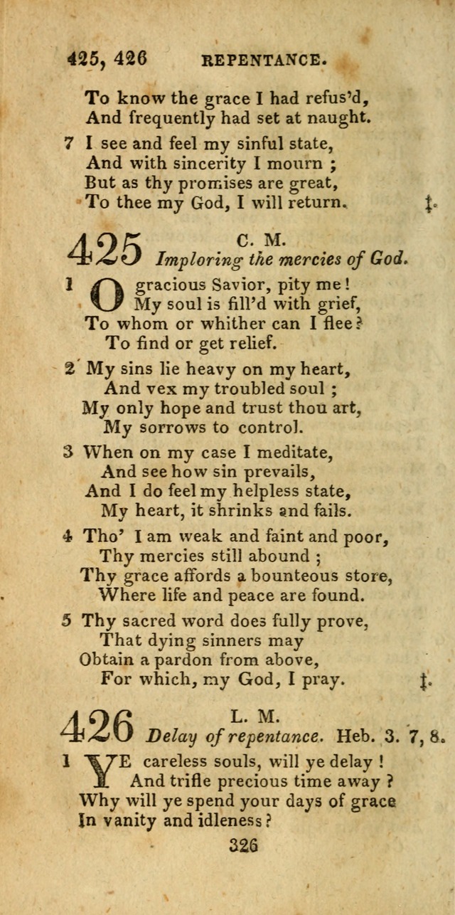 Church Hymn Book; consisting of hymns and psalms, original and selected. adapted to public worship and many other occasions. 2nd ed. page 324