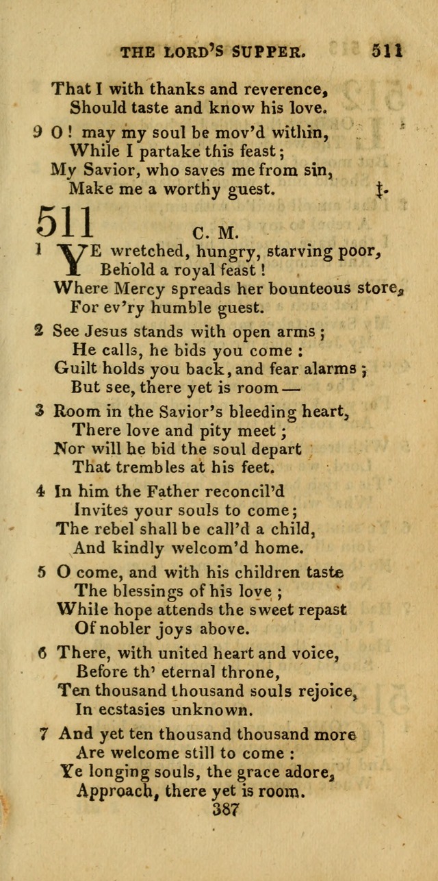Church Hymn Book; consisting of hymns and psalms, original and selected. adapted to public worship and many other occasions. 2nd ed. page 385