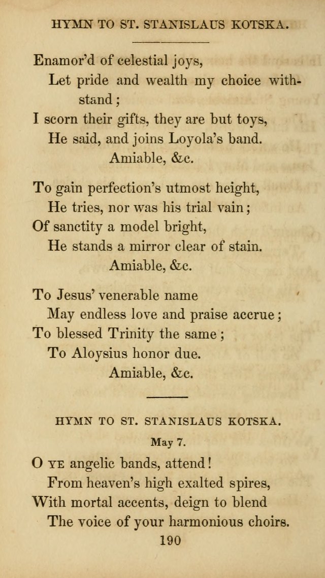The Catholic Hymn Book: a collection of hymns, anthems, etc. for all  holydays of obligation and devotion throughout the year page 190