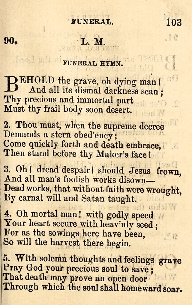A Collection of Hymns: designed for the use of the Church of Christ page 103