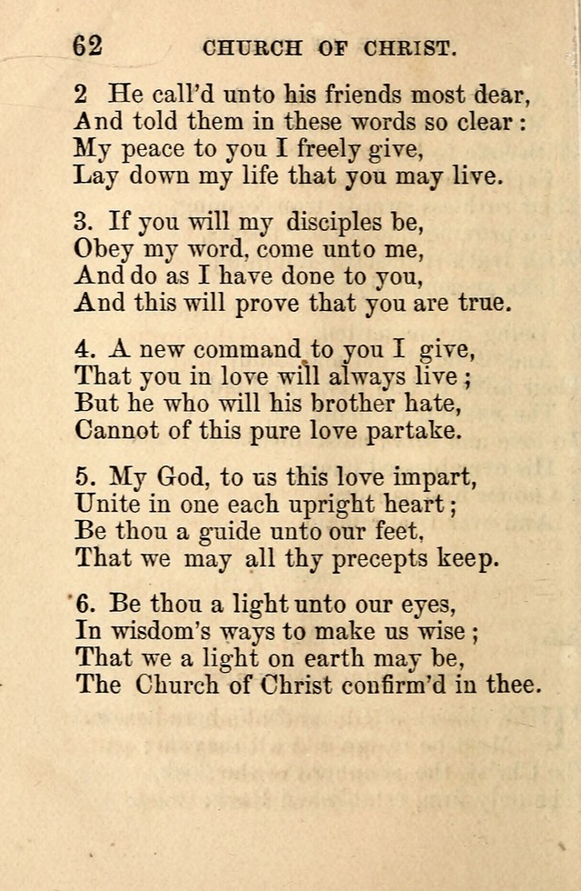 A Collection of Hymns: designed for the use of the Church of Christ page 62