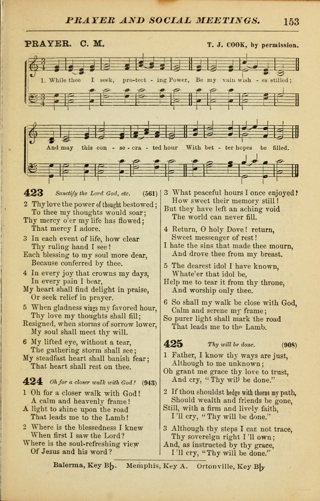 The Christian Hymnal: a choice collection of hymns and tunes for congregational and social worship page 153