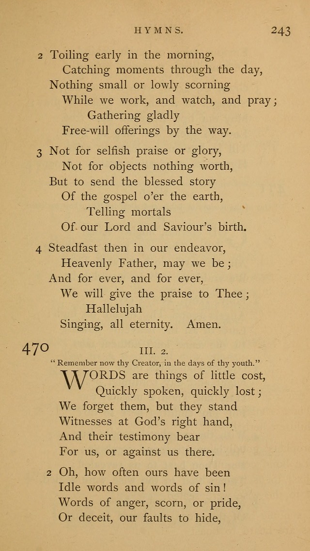 A Church hymnal: compiled from "Additional hymns," "Hymns ancient and modern," and "Hymns for church and home," as authorized by the House of Bishops page 250