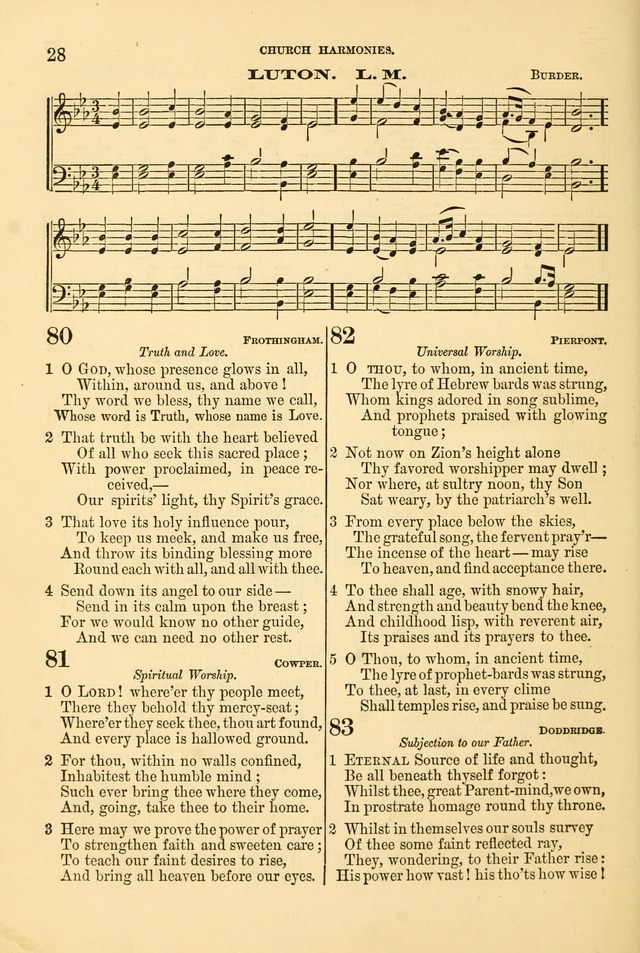 Church Harmonies: a collection of hymns and tunes for the use of Congregations page 28