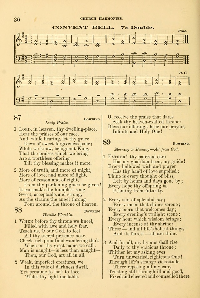 Church Harmonies: a collection of hymns and tunes for the use of Congregations page 30