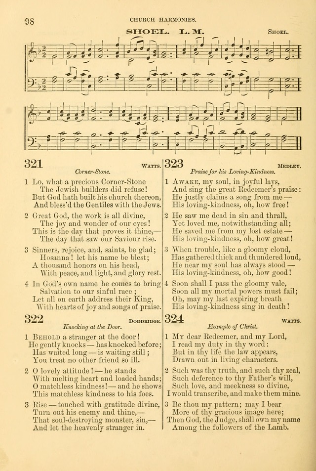 Church Harmonies: a collection of hymns and tunes for the use of Congregations page 98