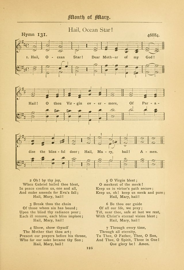 The Catholic Hymnal: containing hymns for congregational and home use, and the vesper psalms, the office of compline, the litanies, hymns at benediction, etc. page 125
