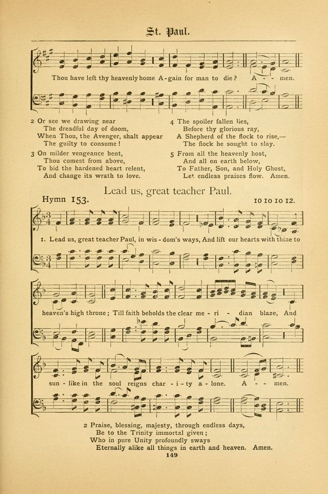 The Catholic Hymnal: containing hymns for congregational and home use, and the vesper psalms, the office of compline, the litanies, hymns at benediction, etc. page 149