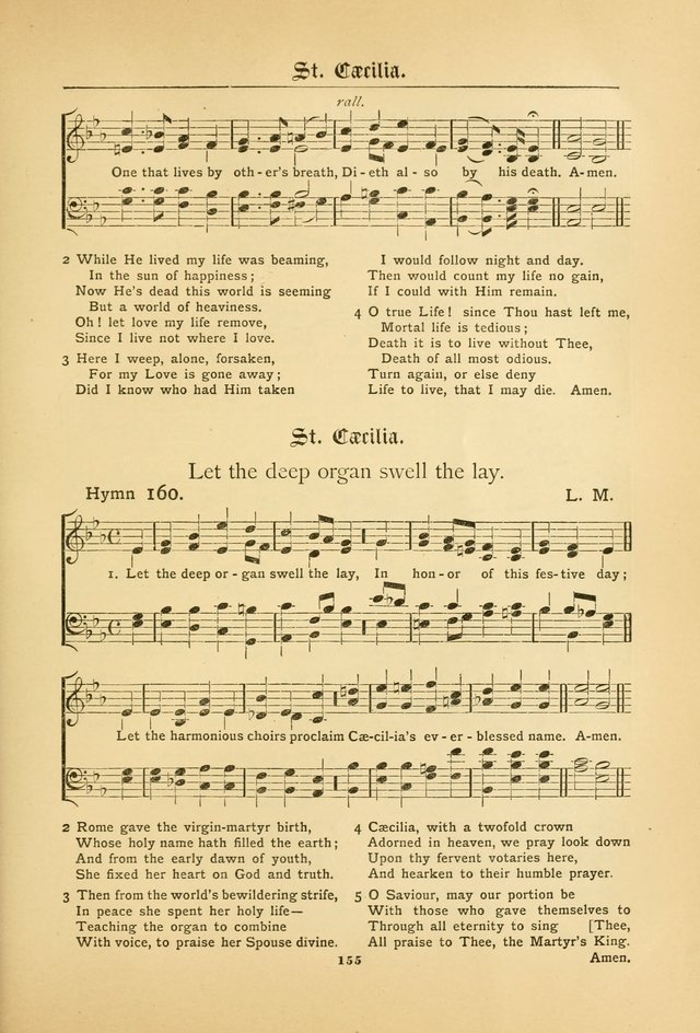 The Catholic Hymnal: containing hymns for congregational and home use, and the vesper psalms, the office of compline, the litanies, hymns at benediction, etc. page 155