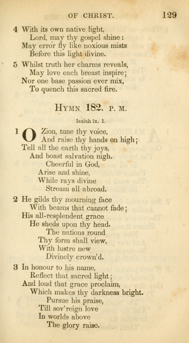 A Collection of Hymns and a Liturgy: for the use of Evangelical Lutheran Churches, to which are added prayers for families and individuals (New and Enl. Stereotype Ed.) page 129