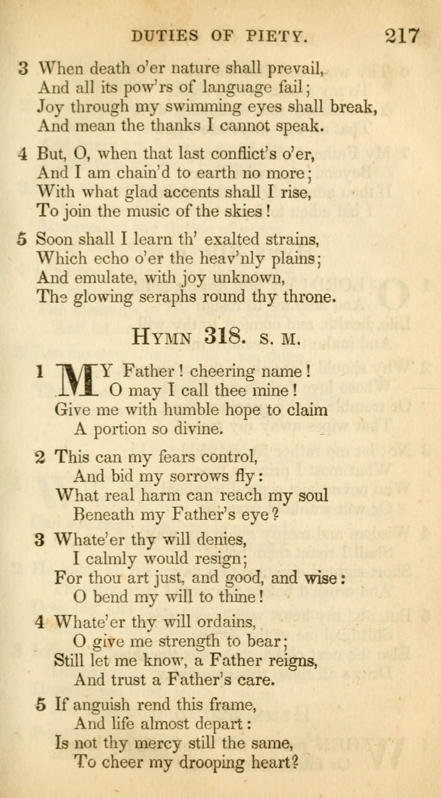 A Collection of Hymns and a Liturgy: for the use of Evangelical Lutheran Churches, to which are added prayers for families and individuals (New and Enl. Stereotype Ed.) page 217