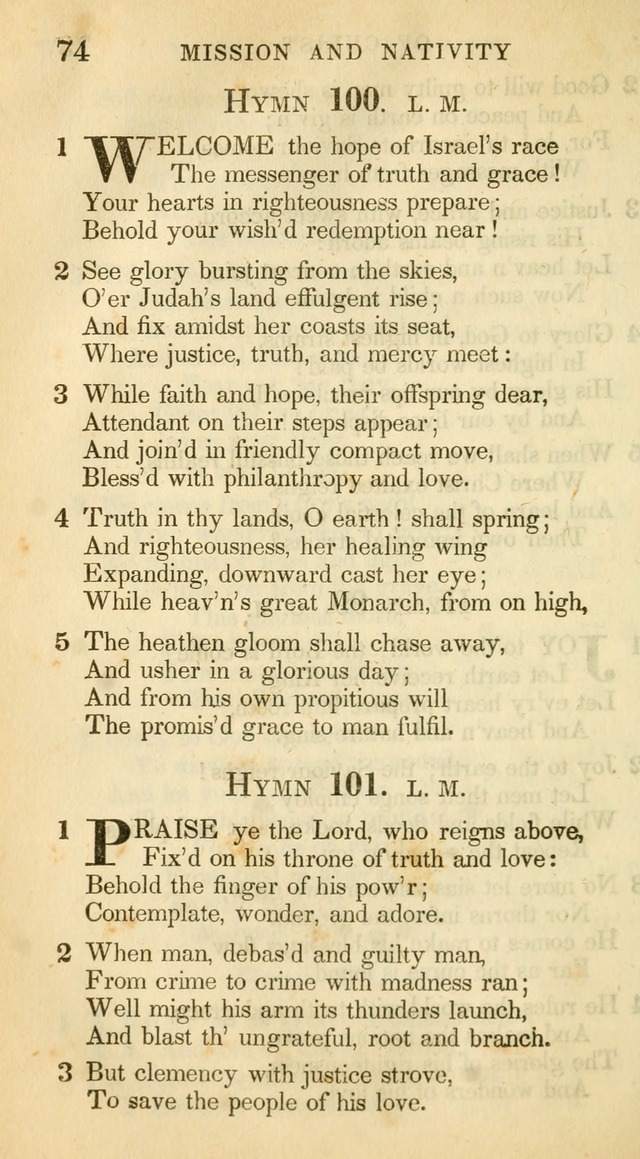 A Collection of Hymns and a Liturgy: for the use of Evangelical Lutheran Churches, to which are added prayers for families and individuals (New and Enl. Stereotype Ed.) page 74