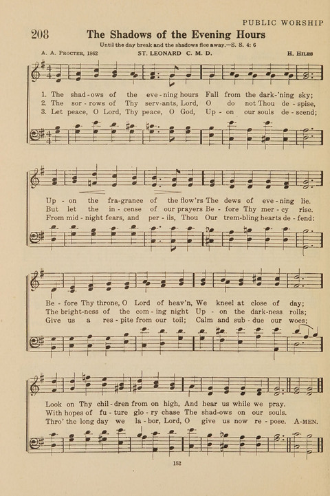 Church Hymnal, Mennonite: a collection of hymns and sacred songs suitable for use in public worship, worship in the home, and all general occasions (1st ed. ) [with Deutscher Anhang] page 152
