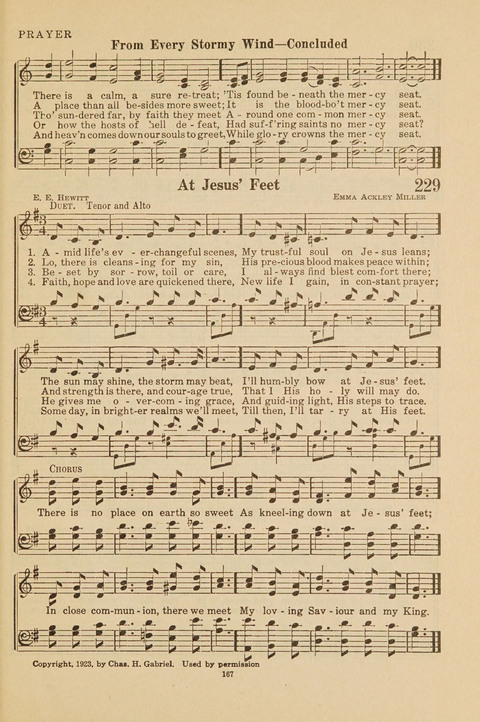 Church Hymnal, Mennonite: a collection of hymns and sacred songs suitable for use in public worship, worship in the home, and all general occasions (1st ed. ) [with Deutscher Anhang] page 167