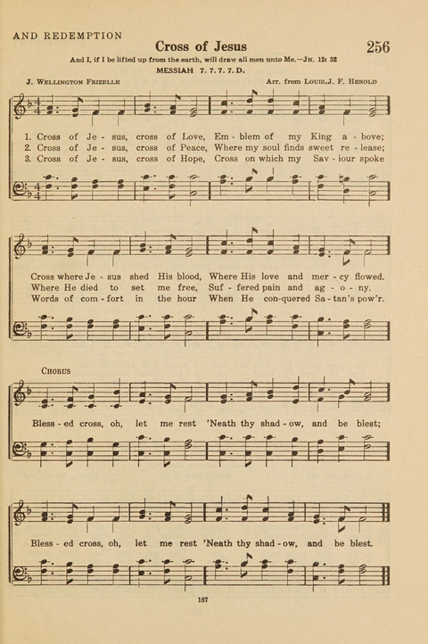 Church Hymnal, Mennonite: a collection of hymns and sacred songs suitable for use in public worship, worship in the home, and all general occasions (1st ed. ) [with Deutscher Anhang] page 187