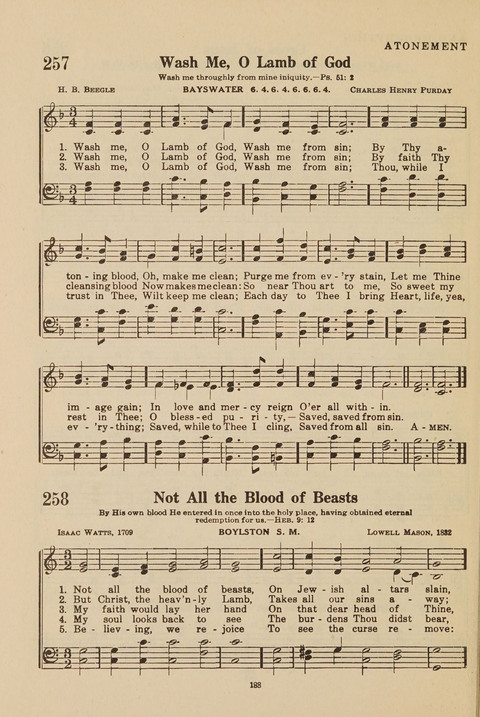 Church Hymnal, Mennonite: a collection of hymns and sacred songs suitable for use in public worship, worship in the home, and all general occasions (1st ed. ) [with Deutscher Anhang] page 188