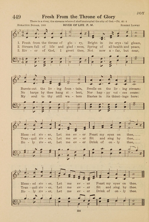 Church Hymnal, Mennonite: a collection of hymns and sacred songs suitable for use in public worship, worship in the home, and all general occasions (1st ed. ) [with Deutscher Anhang] page 334