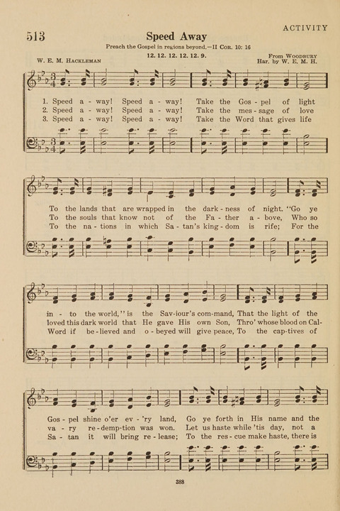 Church Hymnal, Mennonite: a collection of hymns and sacred songs suitable for use in public worship, worship in the home, and all general occasions (1st ed. ) [with Deutscher Anhang] page 388