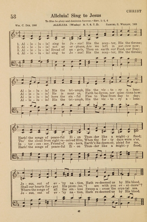 Church Hymnal, Mennonite: a collection of hymns and sacred songs suitable for use in public worship, worship in the home, and all general occasions (1st ed. ) [with Deutscher Anhang] page 42