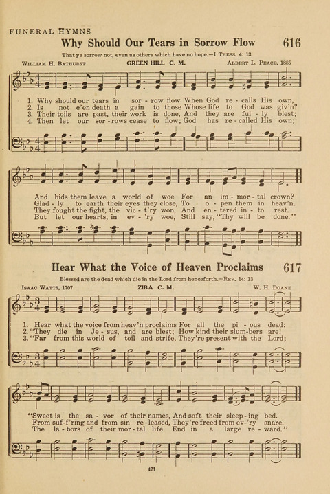 Church Hymnal, Mennonite: a collection of hymns and sacred songs suitable for use in public worship, worship in the home, and all general occasions (1st ed. ) [with Deutscher Anhang] page 471