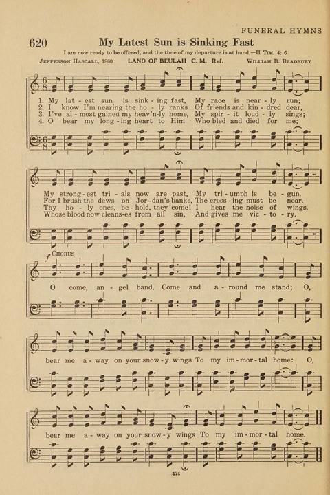 Church Hymnal, Mennonite: a collection of hymns and sacred songs suitable for use in public worship, worship in the home, and all general occasions (1st ed. ) [with Deutscher Anhang] page 474