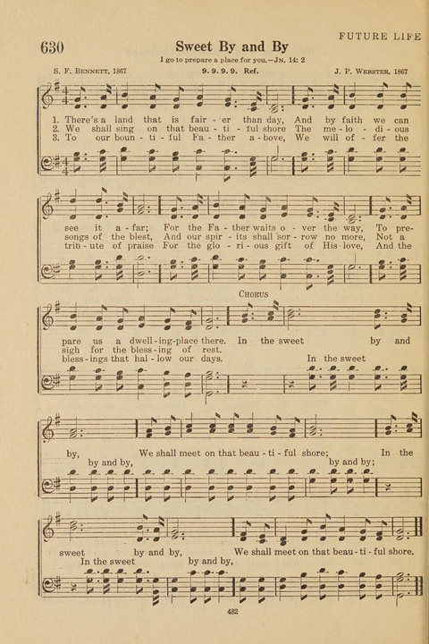 Church Hymnal, Mennonite: a collection of hymns and sacred songs suitable for use in public worship, worship in the home, and all general occasions (1st ed. ) [with Deutscher Anhang] page 482