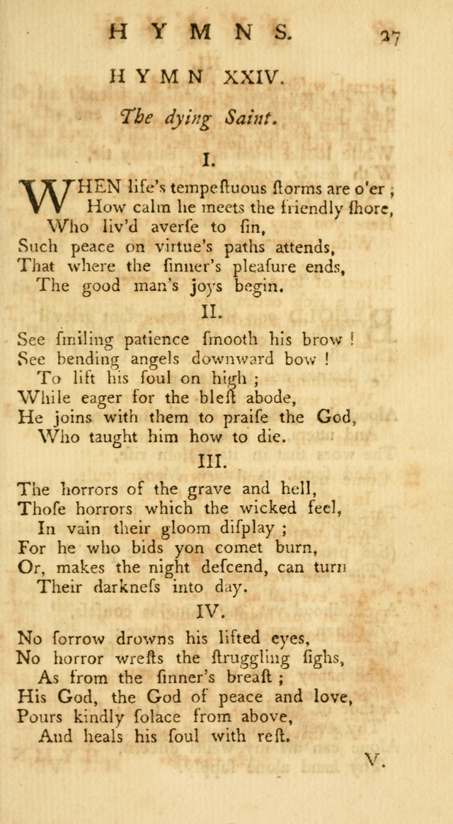 A Collection of Hymns, More Particularly Designed for the Use of the  West Society in Boston. (2nd ed. with Additions) page 27