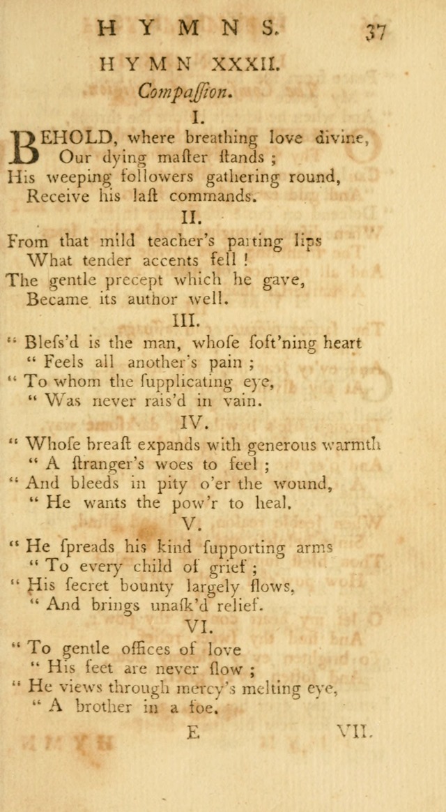 A Collection of Hymns, More Particularly Designed for the Use of the  West Society in Boston. (2nd ed. with Additions) page 37