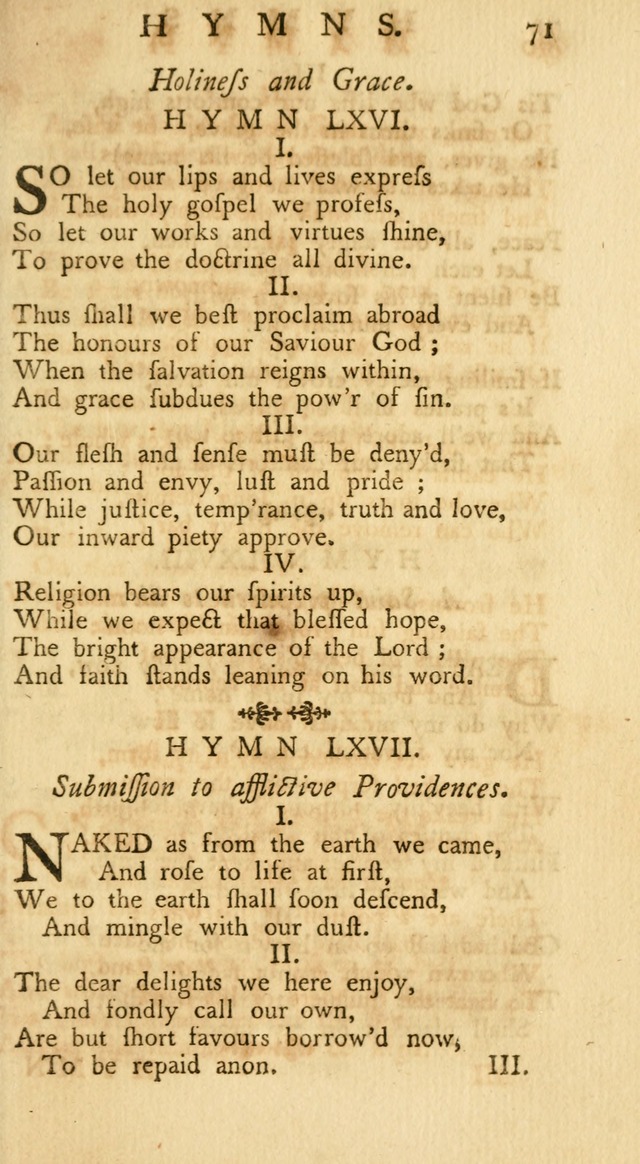 A Collection of Hymns, More Particularly Designed for the Use of the  West Society in Boston. (2nd ed. with Additions) page 71