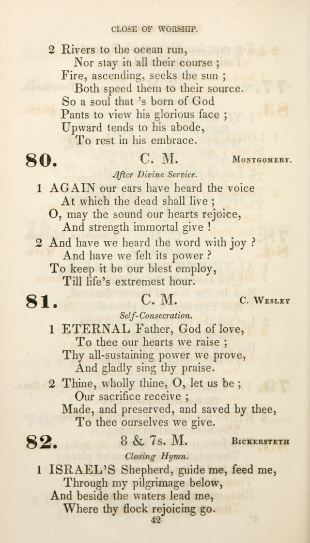 Christian Hymns for Public and Private Worship: a collection compiled  by a committee of the Cheshire Pastoral Association (11th ed.) page 42
