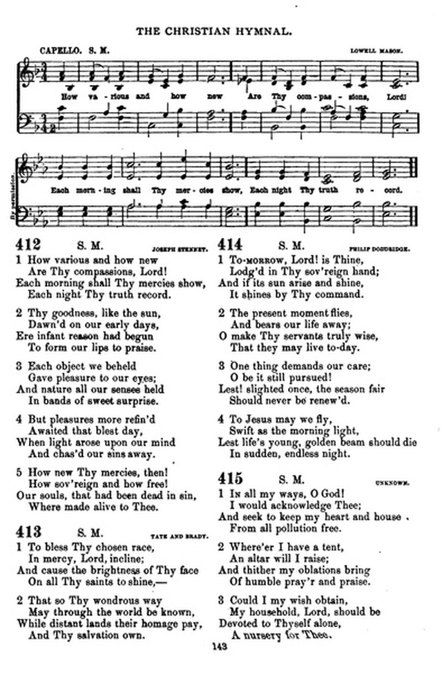 The Christian hymnal: a collection of hymns and tunes for congregational and social worship; in two parts (Rev.) page 143