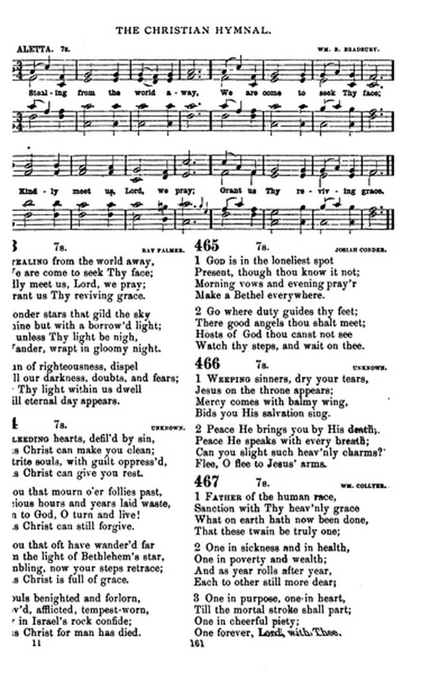 The Christian hymnal: a collection of hymns and tunes for congregational and social worship; in two parts (Rev.) page 161