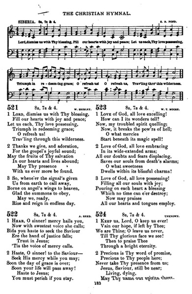 The Christian hymnal: a collection of hymns and tunes for congregational and social worship; in two parts (Rev.) page 183