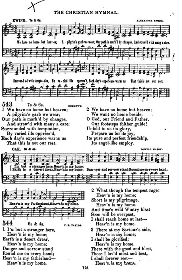 The Christian hymnal: a collection of hymns and tunes for congregational and social worship; in two parts (Rev.) page 191