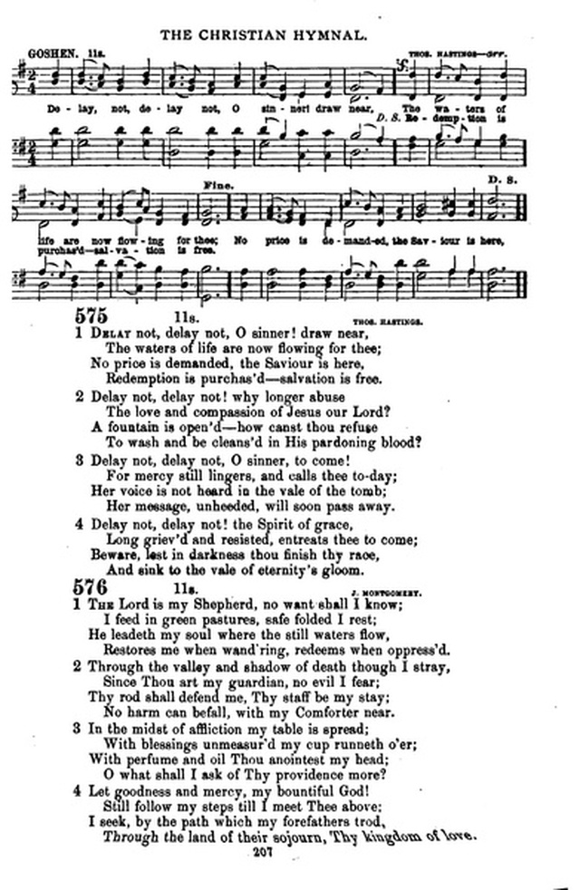 The Christian hymnal: a collection of hymns and tunes for congregational and social worship; in two parts (Rev.) page 207