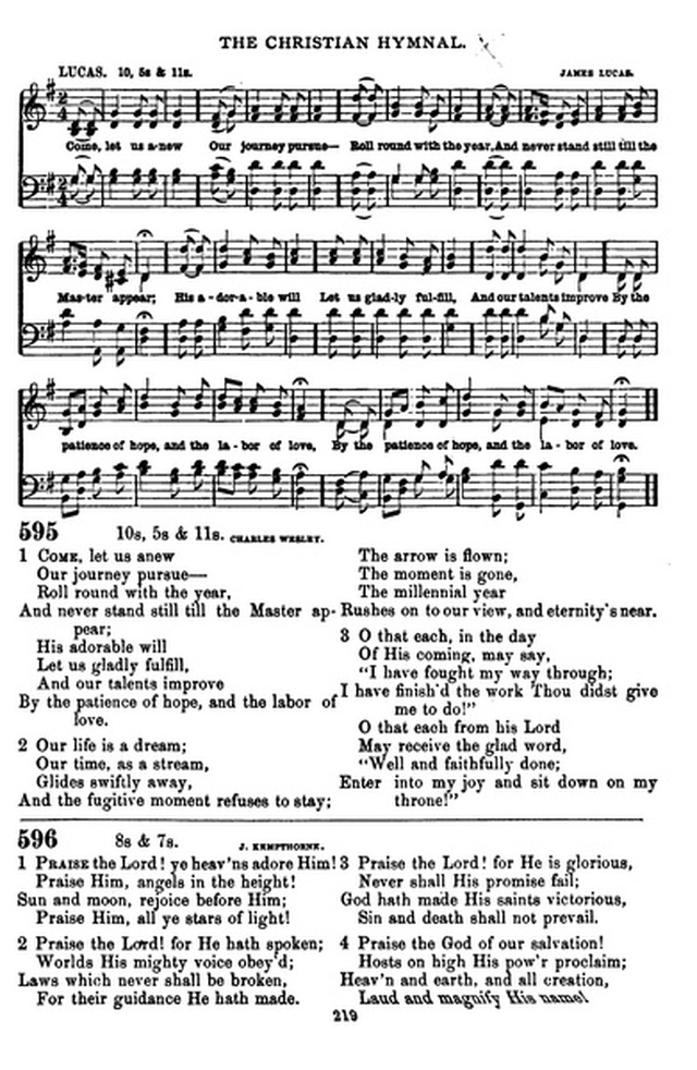 The Christian hymnal: a collection of hymns and tunes for congregational and social worship; in two parts (Rev.) page 219