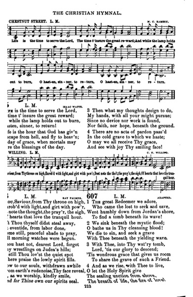 The Christian hymnal: a collection of hymns and tunes for congregational and social worship; in two parts (Rev.) page 223