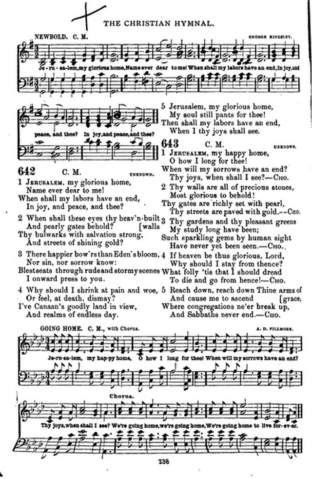 The Christian hymnal: a collection of hymns and tunes for congregational and social worship; in two parts (Rev.) page 238