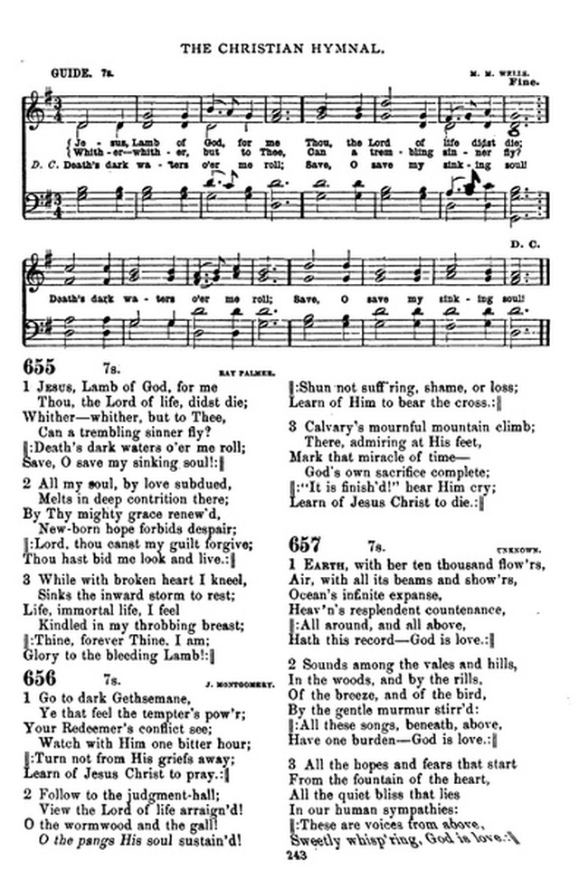 The Christian hymnal: a collection of hymns and tunes for congregational and social worship; in two parts (Rev.) page 243