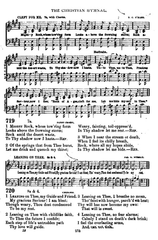 The Christian hymnal: a collection of hymns and tunes for congregational and social worship; in two parts (Rev.) page 273