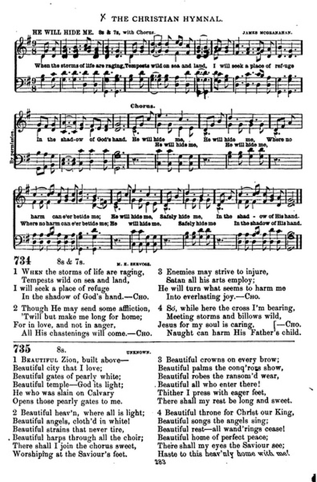 The Christian hymnal: a collection of hymns and tunes for congregational and social worship; in two parts (Rev.) page 283