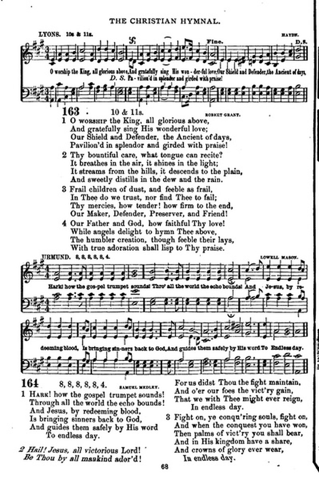 The Christian hymnal: a collection of hymns and tunes for congregational and social worship; in two parts (Rev.) page 68