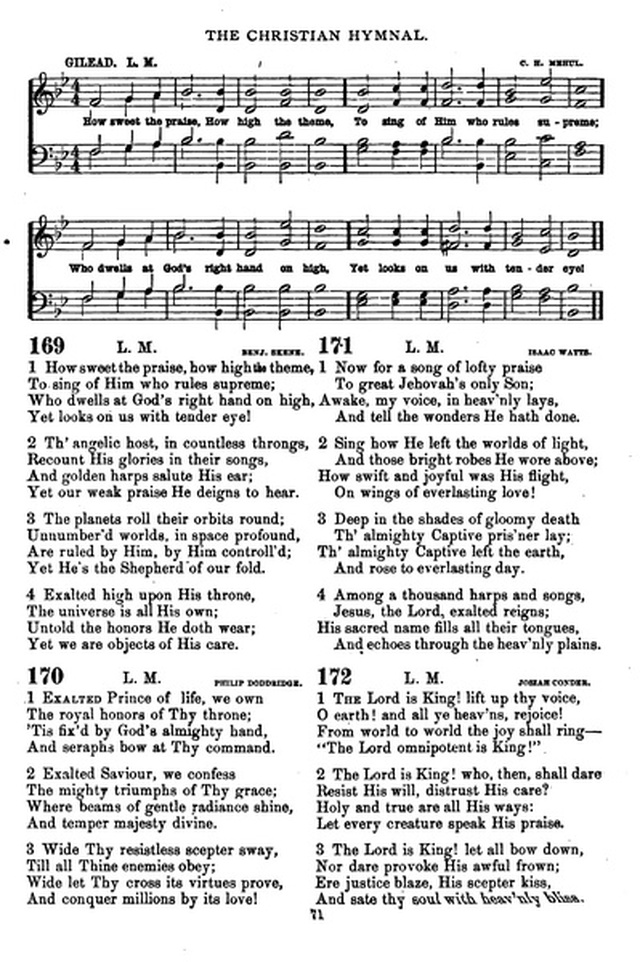 The Christian hymnal: a collection of hymns and tunes for congregational and social worship; in two parts (Rev.) page 71