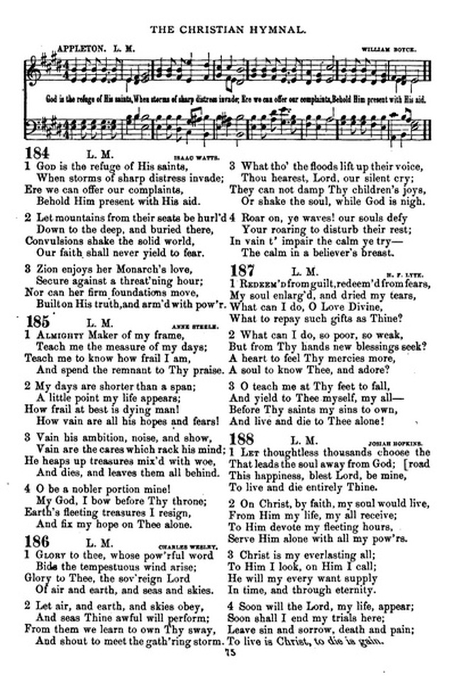 The Christian hymnal: a collection of hymns and tunes for congregational and social worship; in two parts (Rev.) page 75